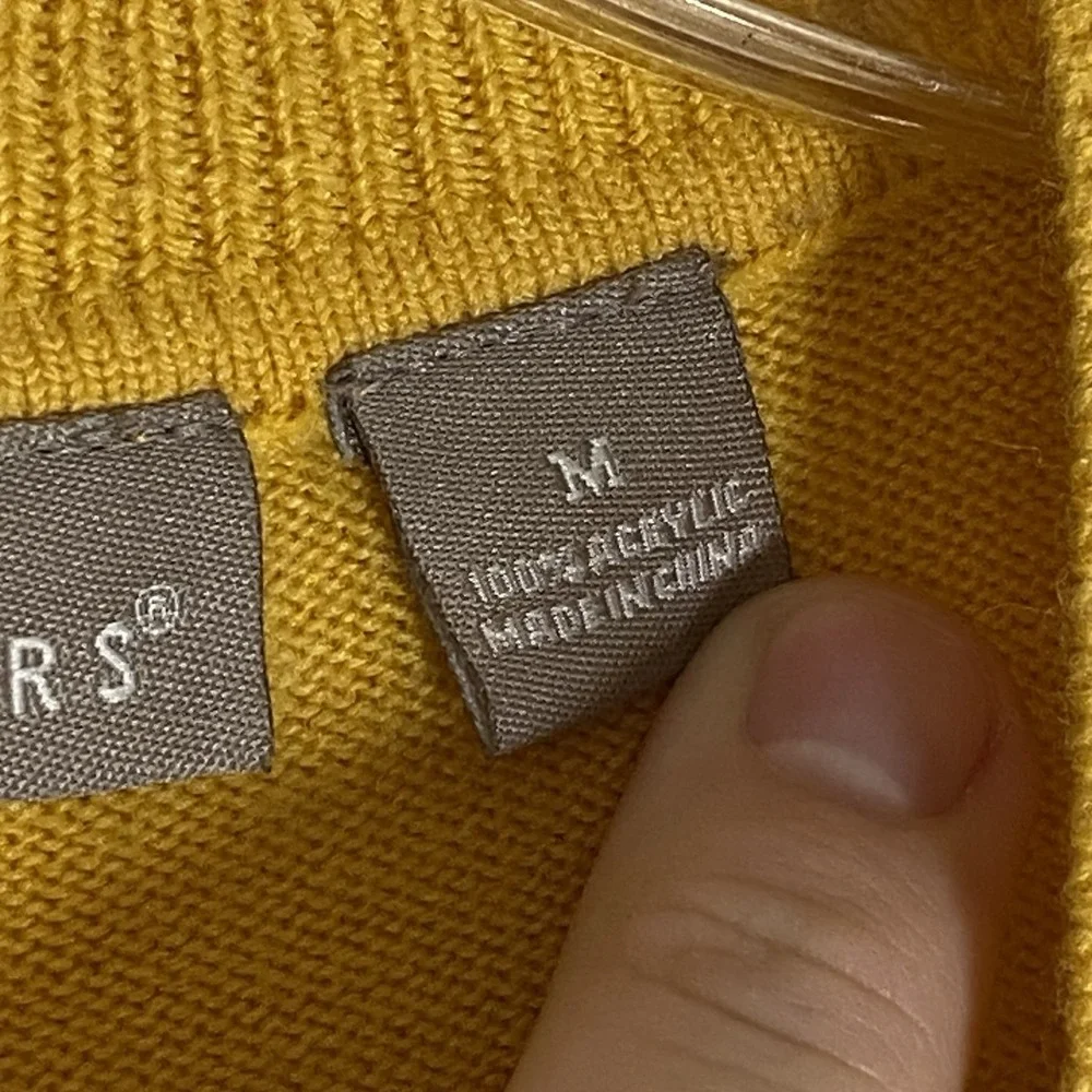 Kim Rogers Sweater Womens Medium Yellow Knit Pullover Crew Neck Grannycore Comfy